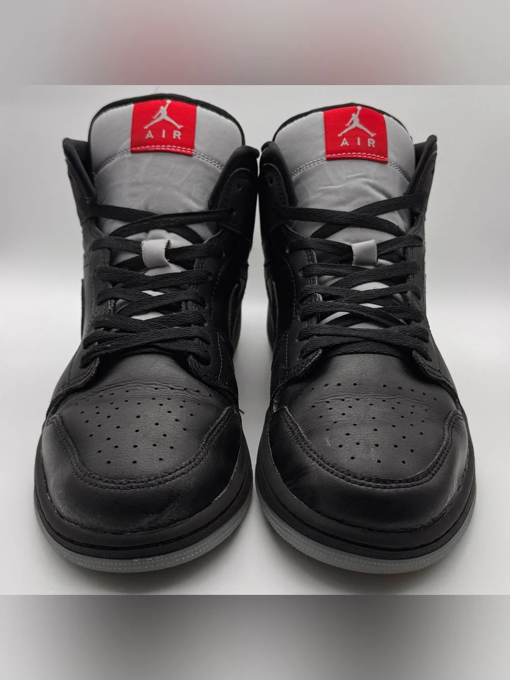 Air Jordan 1 Mid Black Light Smoke Grey Men s 11.5 HV5177-010 Sneakers